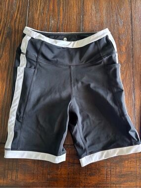Senita Athletics Black Athletic Bike Shorts with White Trim